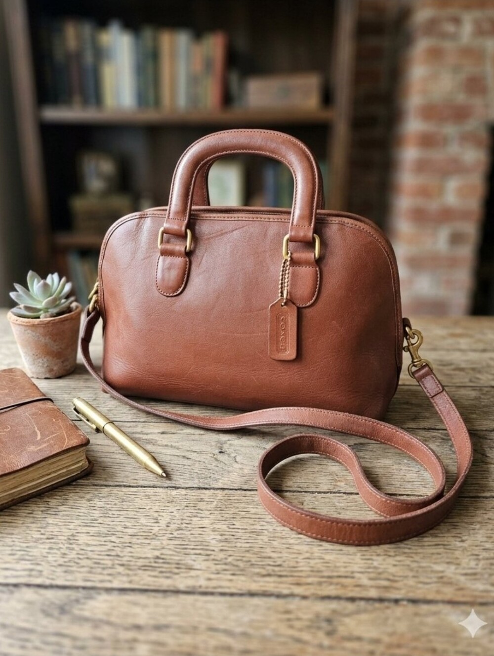 Vintage Coach Baxter Satchel Bag in Brown Leather Exclusive Collection Pre -1994